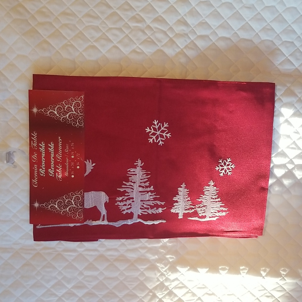 💥Reversible holiday table runner